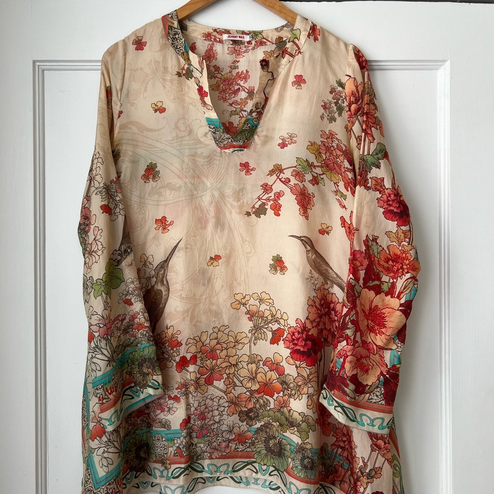 Johnny Was Floral Scene Printed Tunic